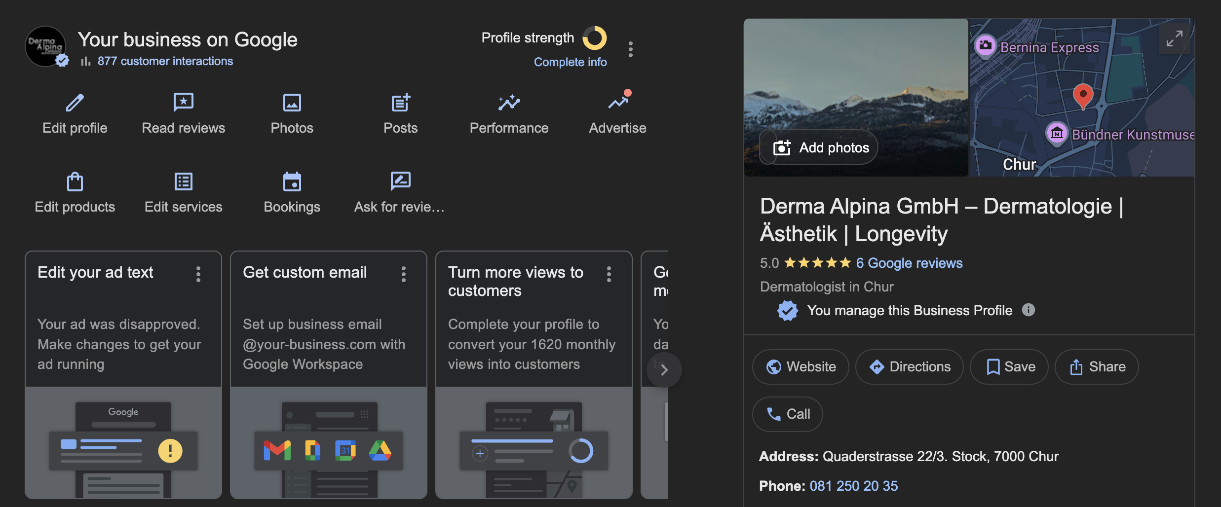 Google Business — Marketing-Beispiel von ohla//studio