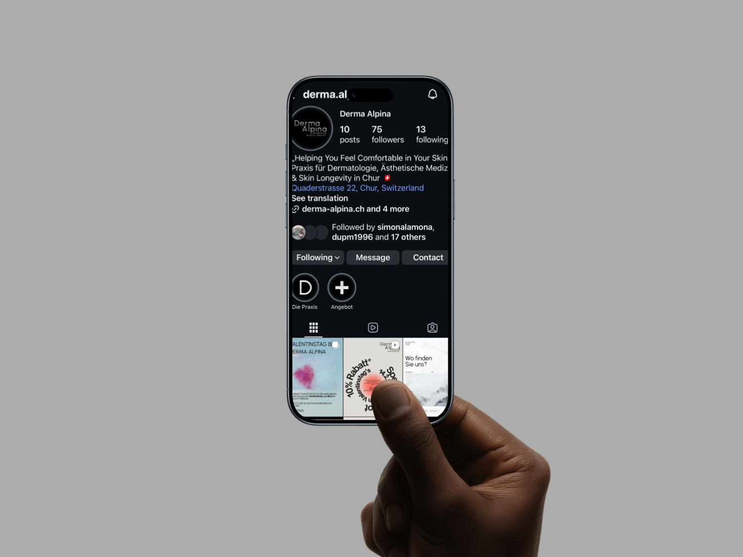 Instagram-Setup — Marketing-Beispiel von ohla//studio